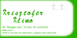 krisztofer klimo business card